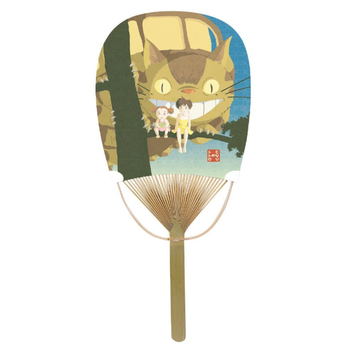 Bamboo fan The Catbus with Satsuki & Mei - My Neighbor Totoro