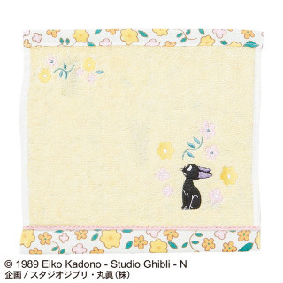 Mini Serviette Jiji Liseré fleuri 25x25 cm - Kiki la petite sorcière