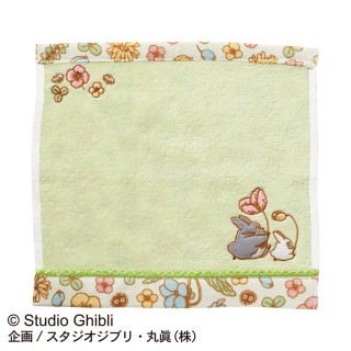 Mini Serviette Totoro Liseré fleuri 25x25 cm - Mon voisin Totoro