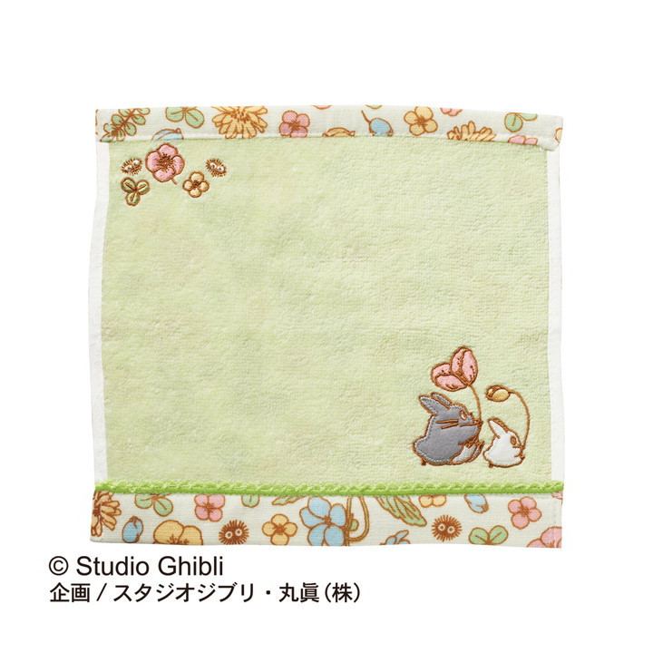 Mini Serviette Totoro Liseré fleuri 25x25 cm - Mon voisin Totoro