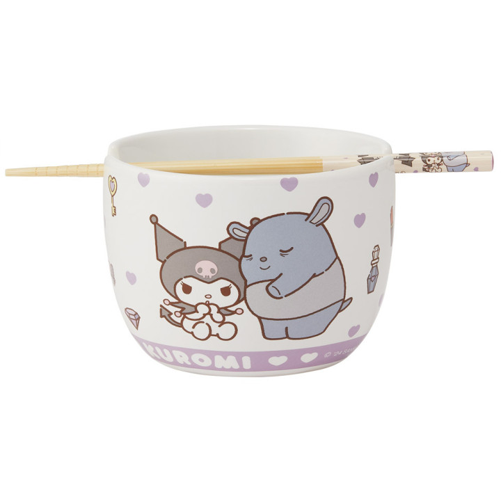 Ceramic bowl & Chopsticks set - Kuromi