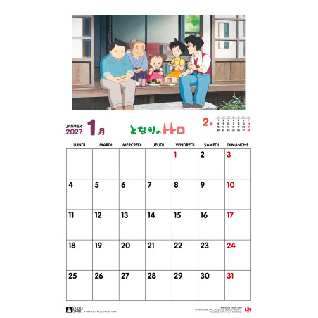 Calendar Totoro 2027 - FR