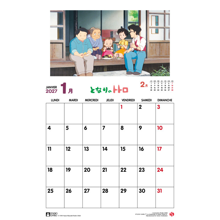 Calendar Totoro 2027 - FR