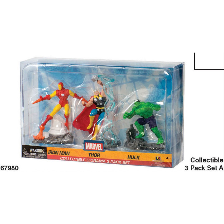DIORAMA 3 PIECES SET - MARVEL - IM, THOR, HULK