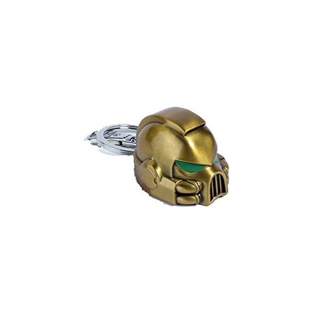 PORTE-CLES - KEYCHAIN W40K - SPACE MARINE MKVII HELMET GOLD