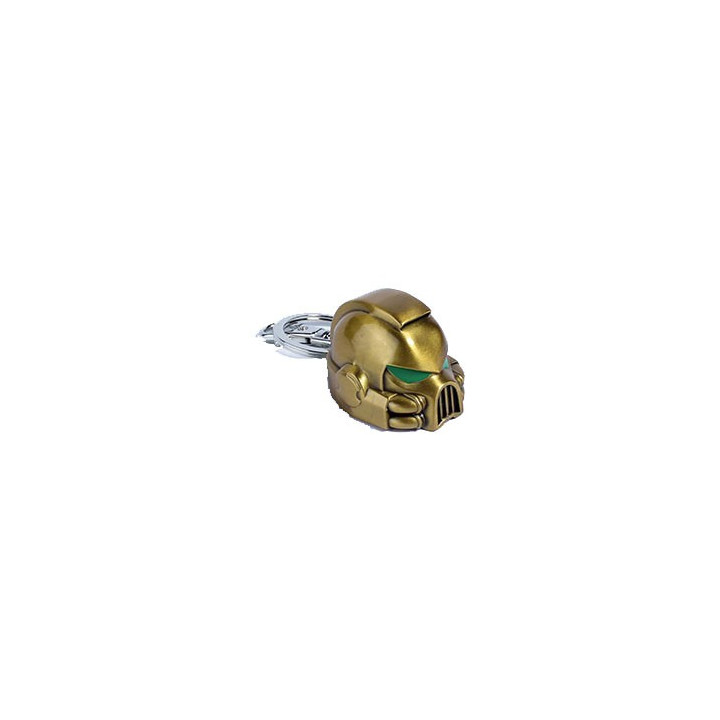 PORTE-CLES - KEYCHAIN W40K - SPACE MARINE MKVII HELMET GOLD