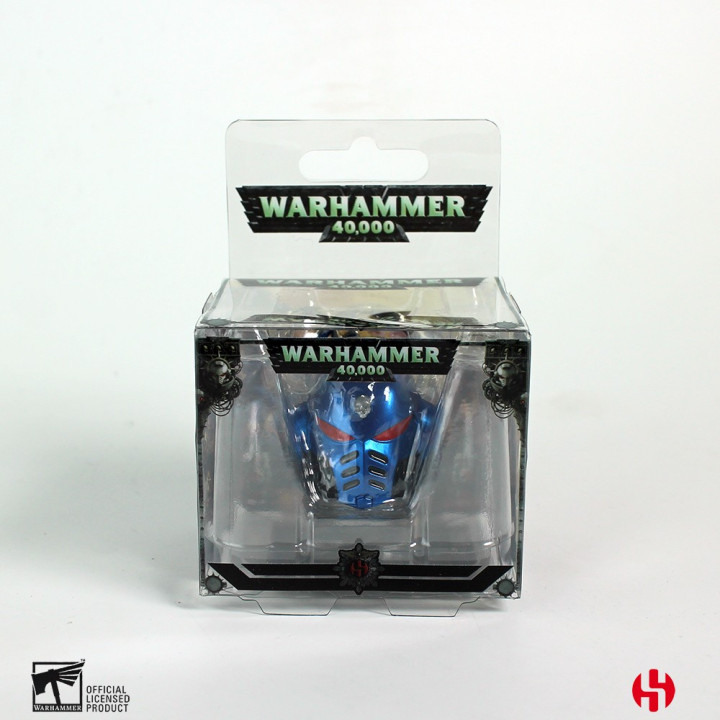 PORTE-CLÉS - KEYCHAIN W40K - SPACE MARINE PRIMARIS ULTRAMARINE HELMET