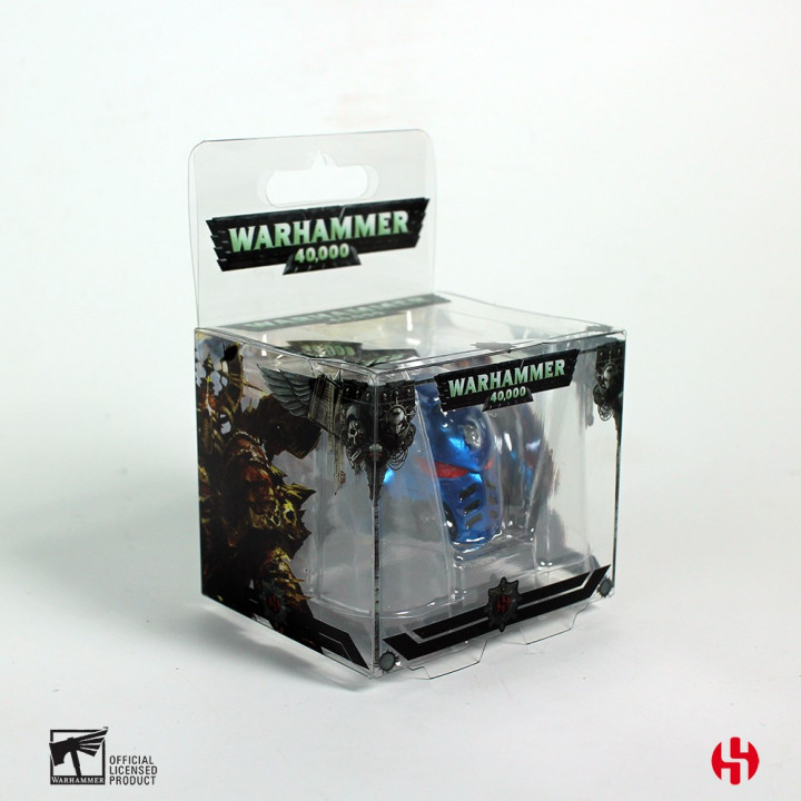 PORTE-CLÉS - KEYCHAIN W40K - SPACE MARINE PRIMARIS ULTRAMARINE HELMET